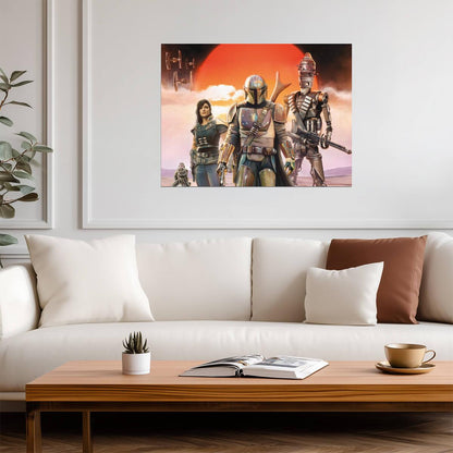 The Mandalorian TV Series Poster | Din Djarin with Cara Dune and IG-11 - Movies & TV Poster
