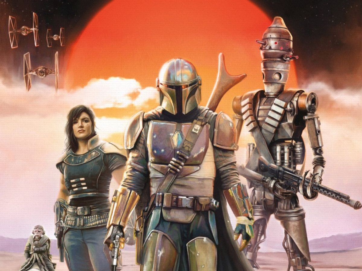 The Mandalorian TV Series Poster | Din Djarin with Cara Dune and IG-11 - Movies & TV Poster