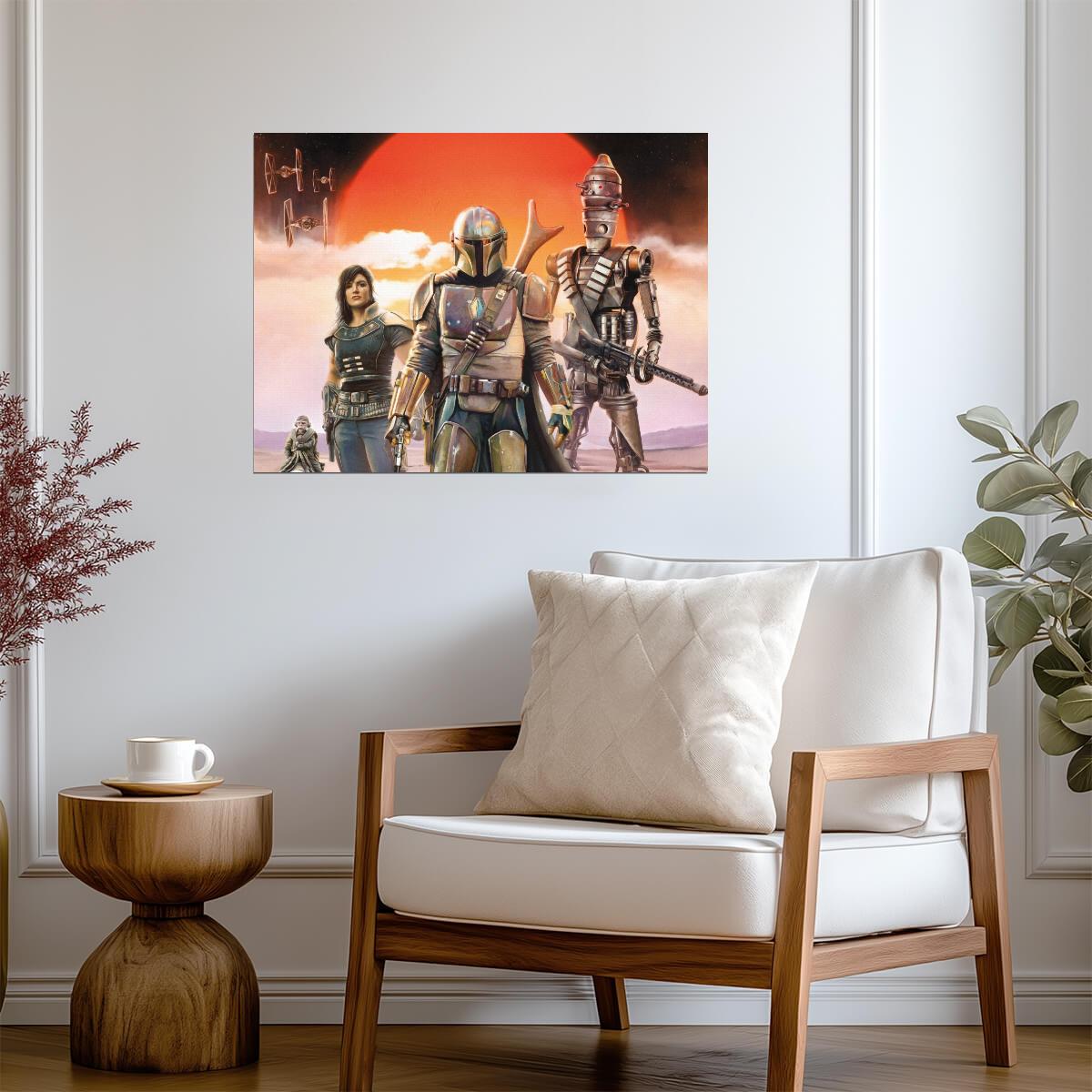 The Mandalorian TV Series Poster | Din Djarin with Cara Dune and IG-11 - Movies & TV Poster