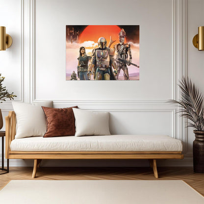 The Mandalorian TV Series Poster | Din Djarin with Cara Dune and IG-11 - Movies & TV Poster