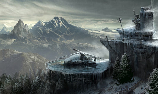 Tomb Raider Poster | Crashed Aircraft Beside a Mountain Monastery - Video Games Poster