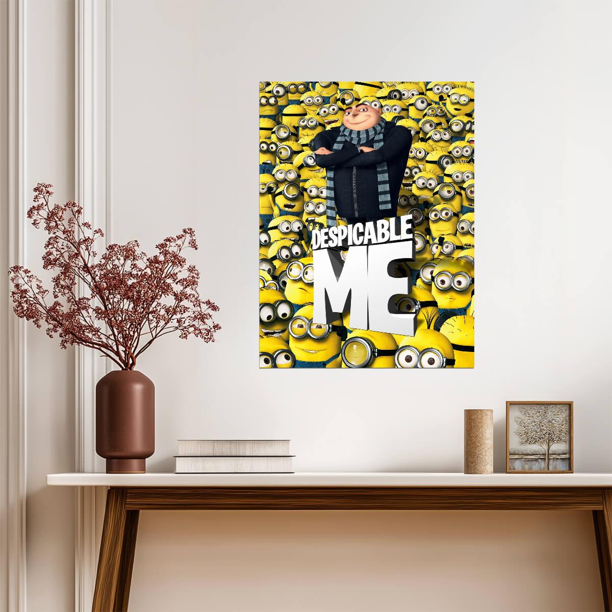 Despicable Me Movie Poster | Gru Surrounded by Minions - Movies & TV Poster