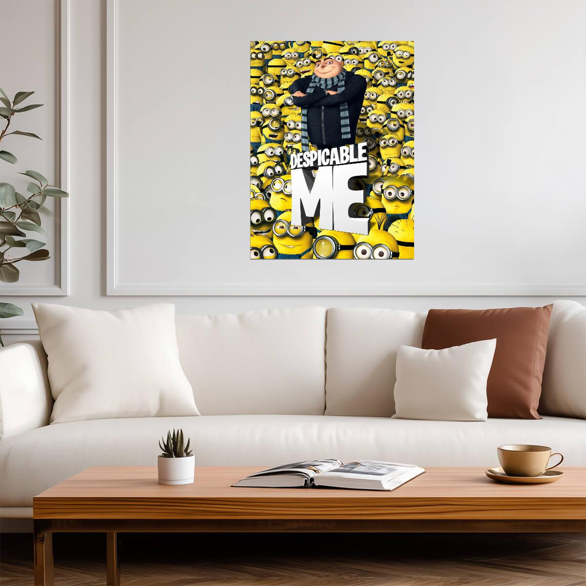 Despicable Me Movie Poster | Gru Surrounded by Minions - Movies & TV Poster