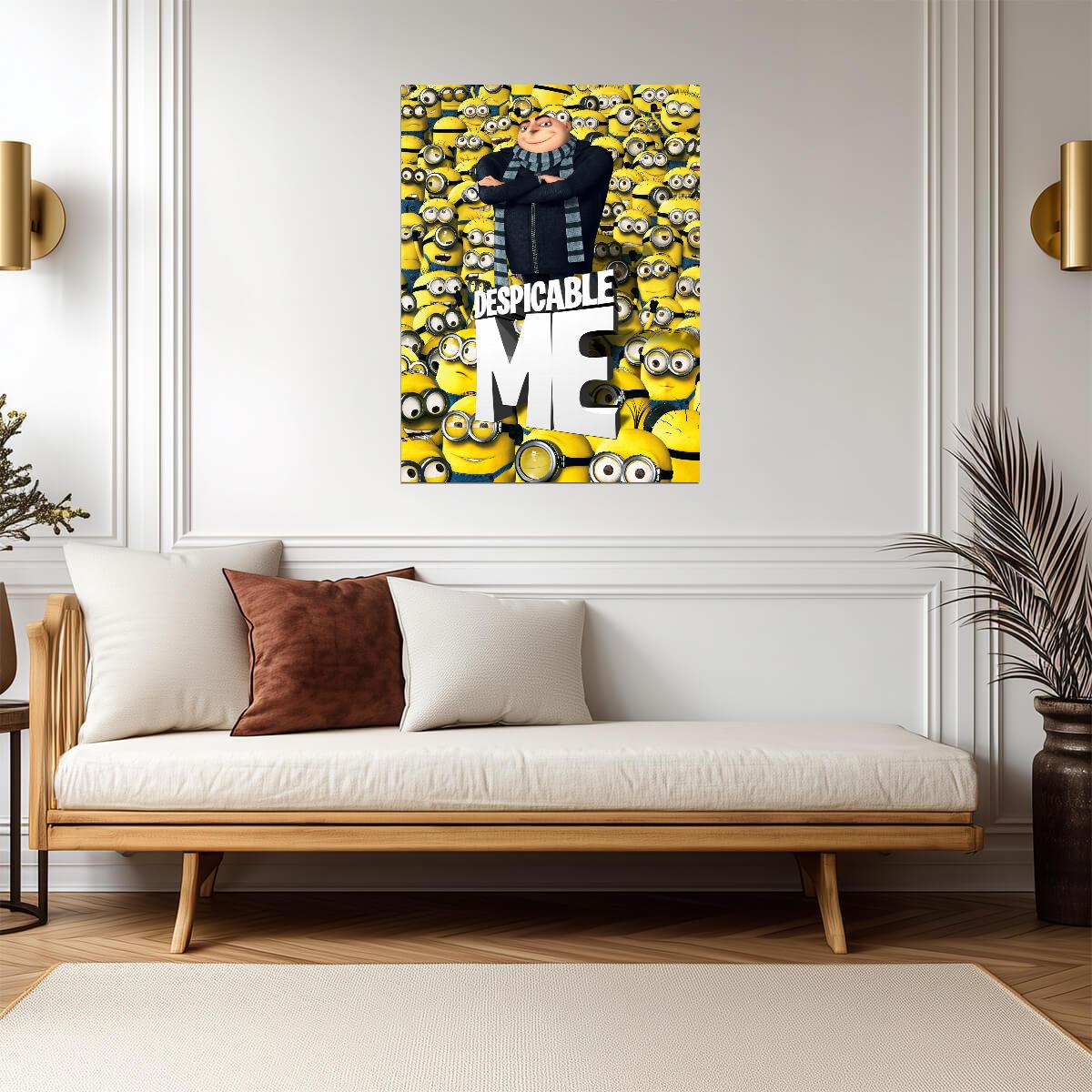 Despicable Me Movie Poster | Gru Surrounded by Minions - Movies & TV Poster