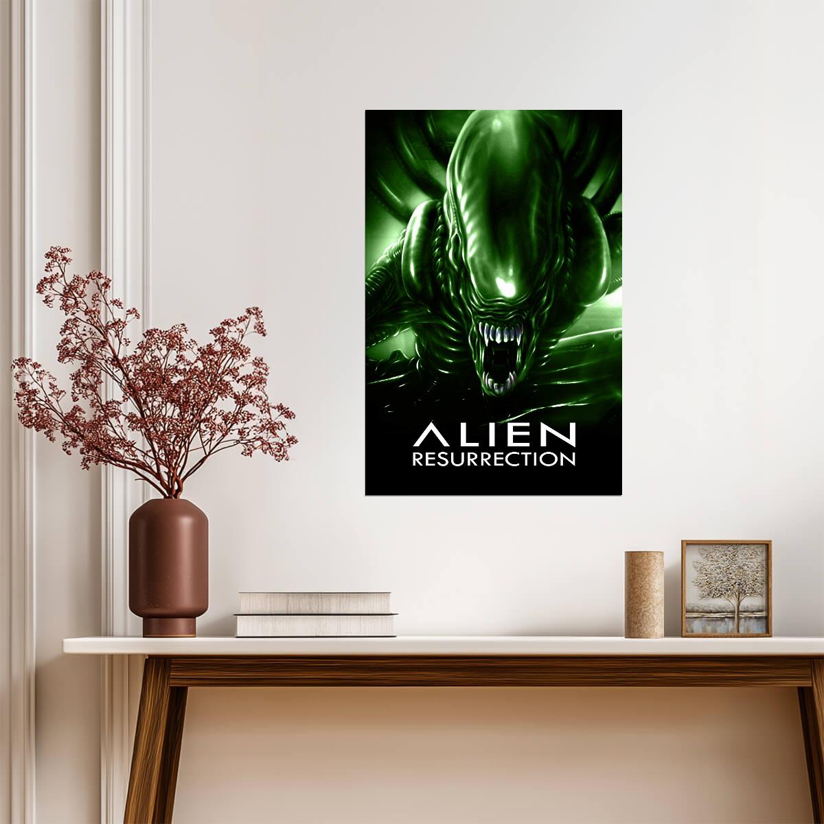 Alien Resurrection Movie Poster | Green Xenomorph Close-Up - Movies & TV Poster