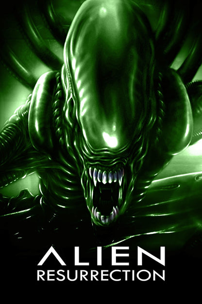 Alien Resurrection Movie Poster | Green Xenomorph Close-Up - Movies & TV Poster