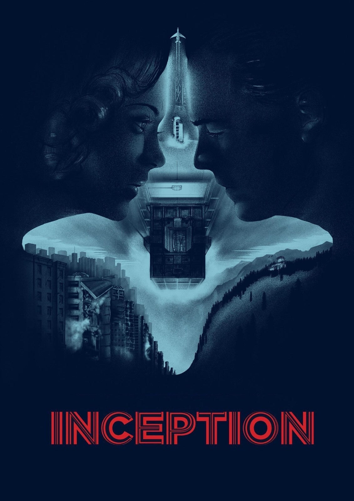 Inception Movie Poster | Dreamers Facing across a City - Movies & TV Poster