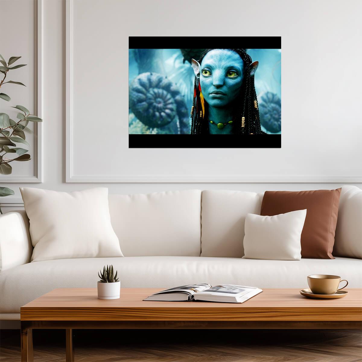 Avatar 2009 Movie Poster | Neytiri Close-Up with Forest Background - Movies & TV Poster
