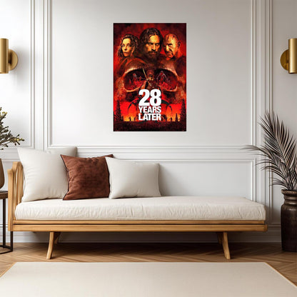 28 Years Later Poster | Cast Portraits | Red Skull Collage Print - Movies & TV Poster