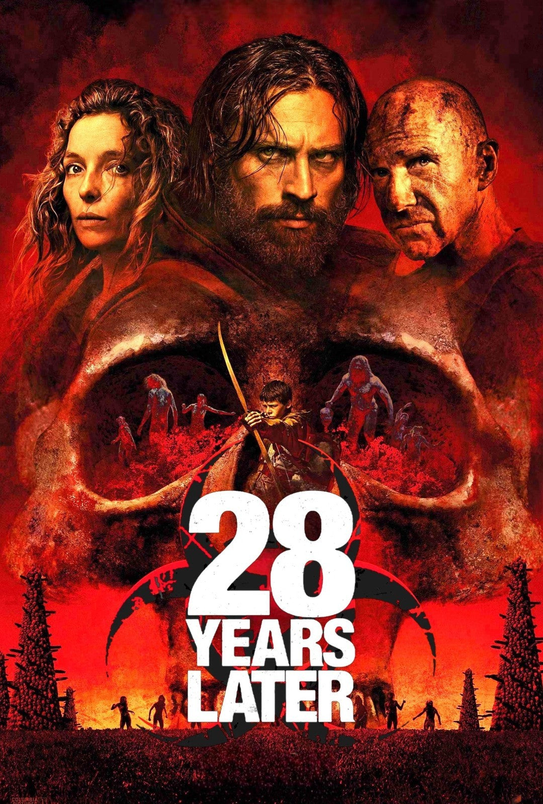 28 Years Later Poster | Cast Portraits | Red Skull Collage Print - Movies & TV Poster