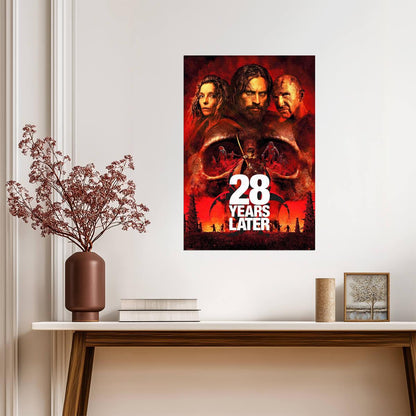 28 Years Later Poster | Cast Portraits | Red Skull Collage Print - Movies & TV Poster