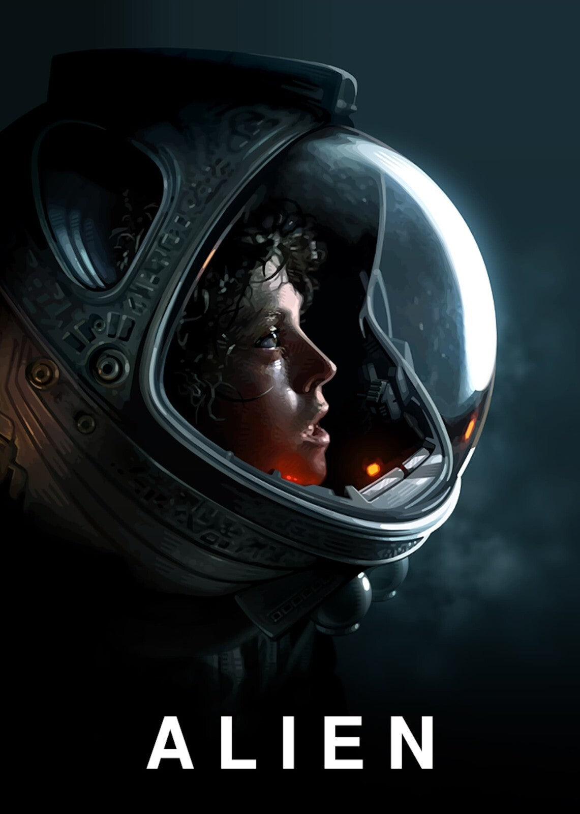 Alien 1979 Movie Poster | Ellen Ripley in a Space Helmet - Movies & TV Poster