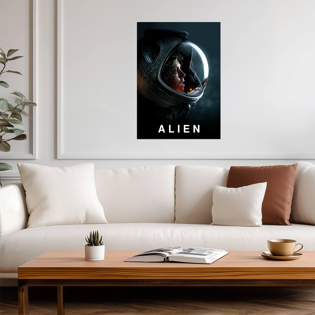Alien 1979 Movie Poster | Ellen Ripley in a Space Helmet - Movies & TV Poster