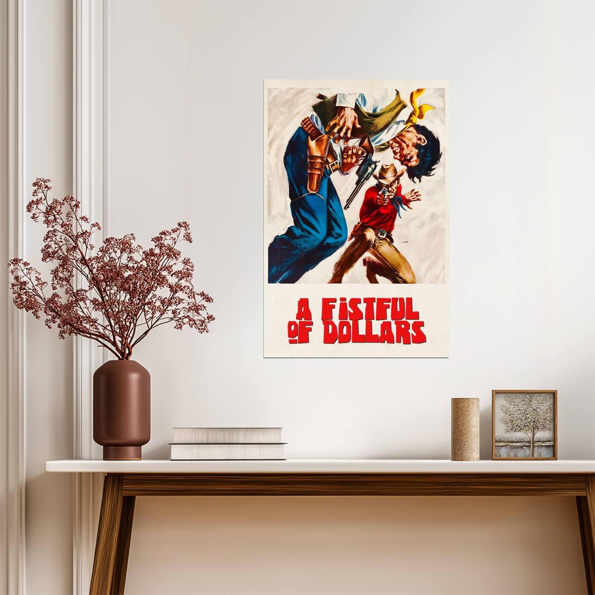 A Fistful of Dollars Poster | Illustrated Western Shootout - Movies & TV Poster