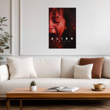 Alien Romulus Movie Poster | Bloodied Face Portrait - Movies & TV Poster