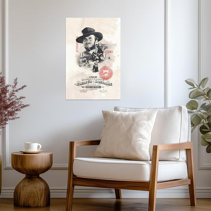 A Fistful of Dollars Poster | Clint Eastwood Portrait | 1964 Sepia Movie Print - Movies & TV Poster