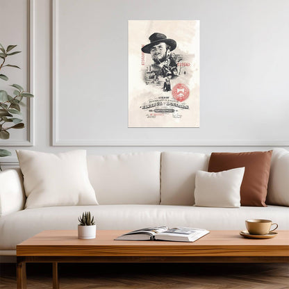 A Fistful of Dollars Poster | Clint Eastwood Portrait | 1964 Sepia Movie Print - Movies & TV Poster