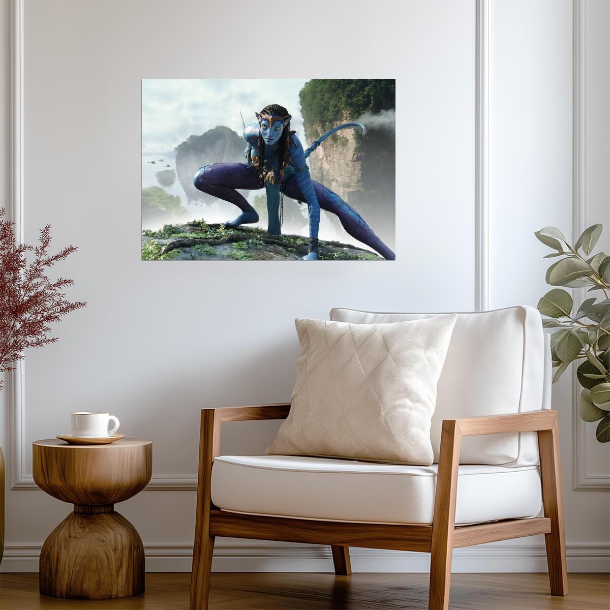 Avatar 2009 Movie Poster | Neytiri Crouching on a Mountain Ledge - Movies & TV Poster