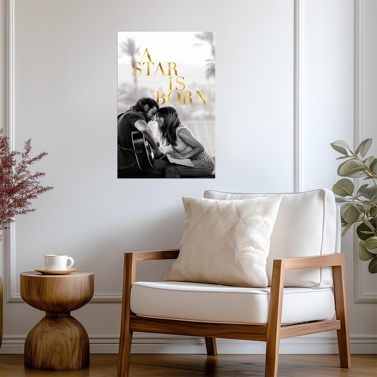 A Star Is Born Poster | Lady Gaga and Bradley Cooper | Black and White Concert Print - Movies & TV Poster