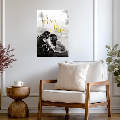 A Star Is Born Poster | Lady Gaga and Bradley Cooper | Black and White Concert Print - Movies & TV Poster