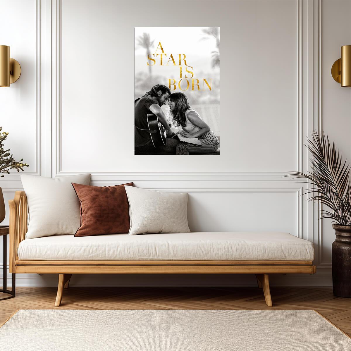 A Star Is Born Poster | Lady Gaga and Bradley Cooper | Black and White Concert Print - Movies & TV Poster