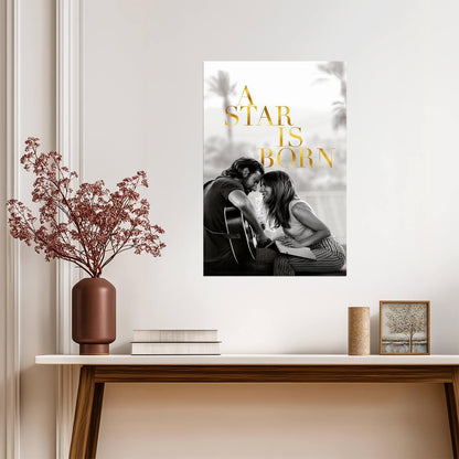 A Star Is Born Poster | Lady Gaga and Bradley Cooper | Black and White Concert Print - Movies & TV Poster