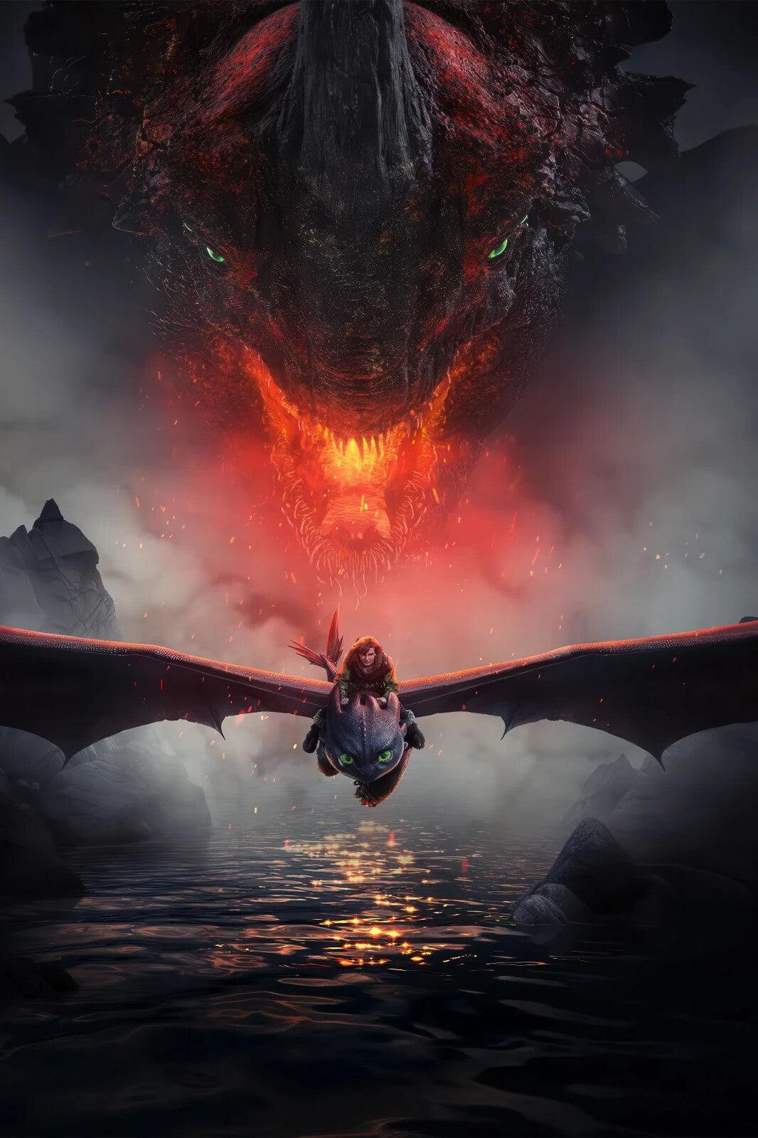 How to Train Your Dragon 2025 Movie Poster | Escaping the Red Death - Movies & TV Poster