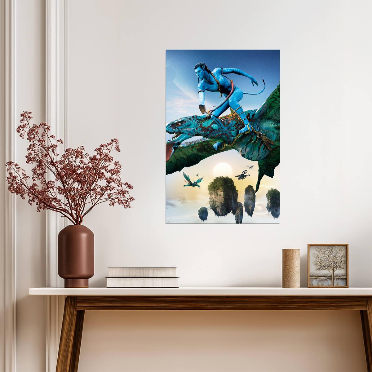Avatar 2009 Movie Poster | Neytiri Riding a Banshee - Movies & TV Poster