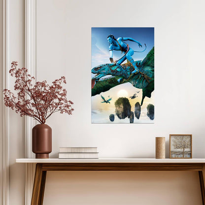 Avatar 2009 Movie Poster | Neytiri Riding a Banshee - Movies & TV Poster