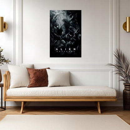 Alien Covenant Horror Movie Poster | Xenomorph Collage | Black and White Illustration - Movies & TV Poster