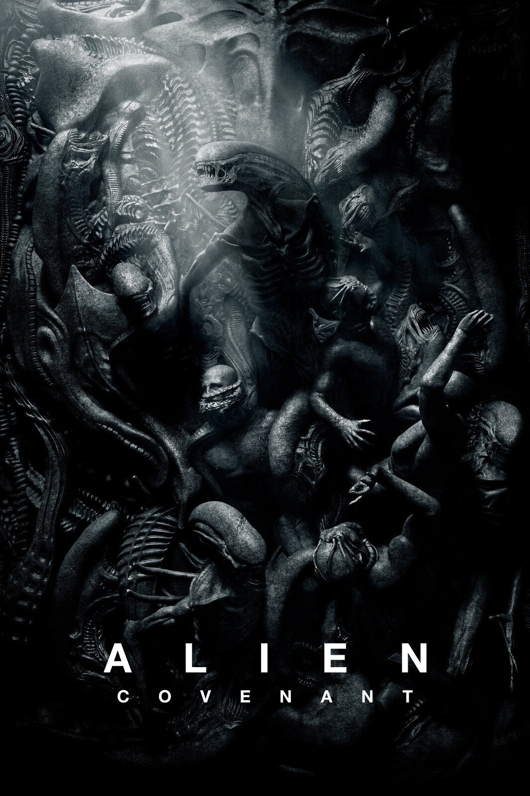 Alien Covenant Horror Movie Poster | Xenomorph Collage | Black and White Illustration - Movies & TV Poster