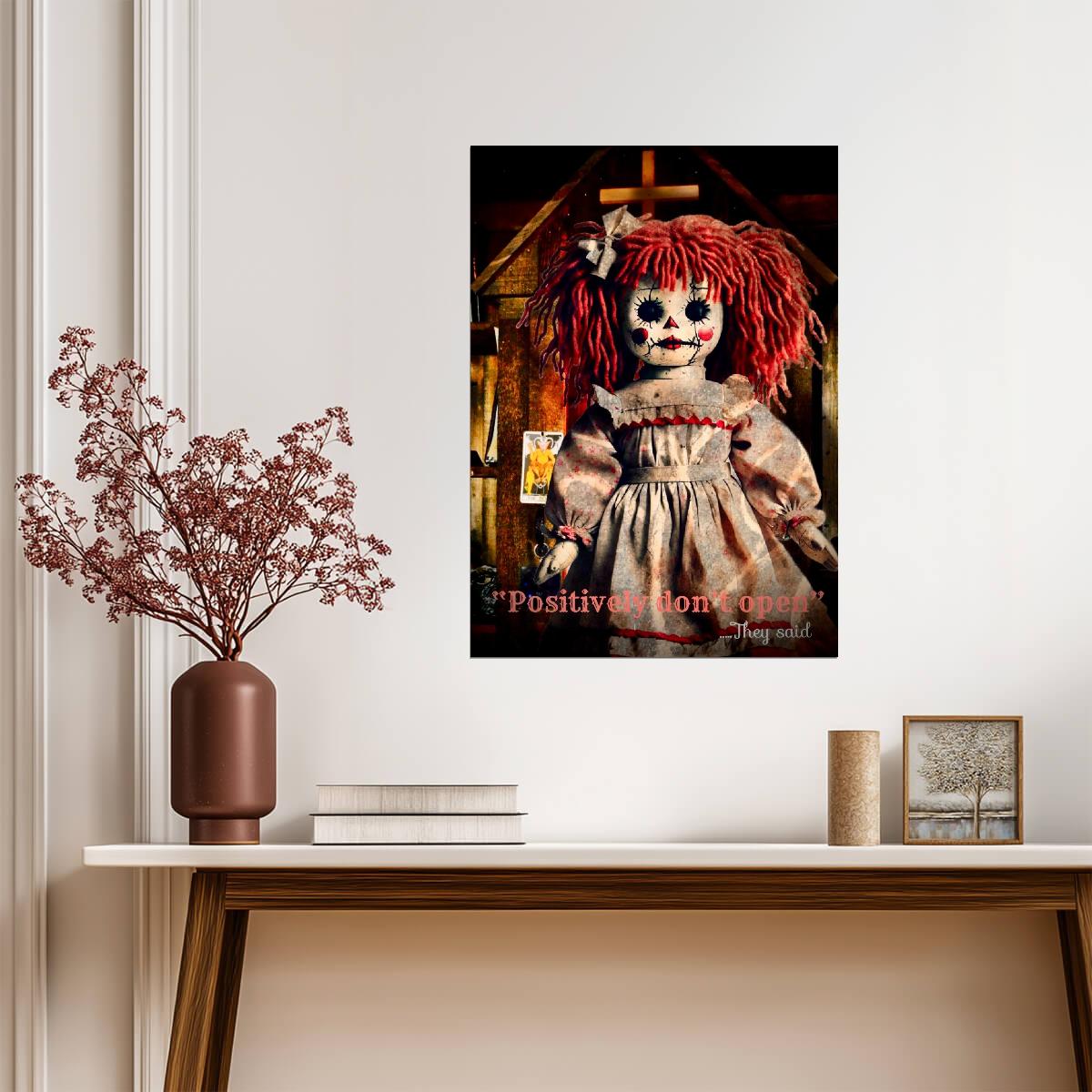Annabelle Rag Doll Poster | Crosses and Candles - Graphic & Art Poster