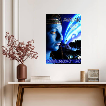 Avatar 2009 Movie Poster | Neytiri Side Profile and Night Sky - Movies & TV Poster
