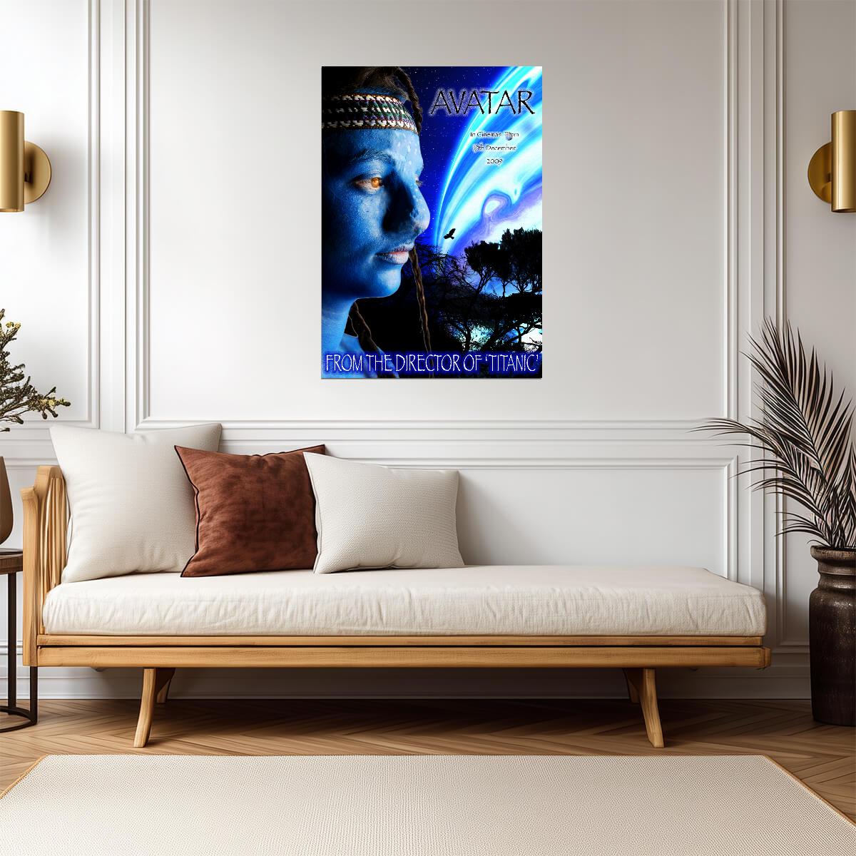 Avatar 2009 Movie Poster | Neytiri Side Profile and Night Sky - Movies & TV Poster