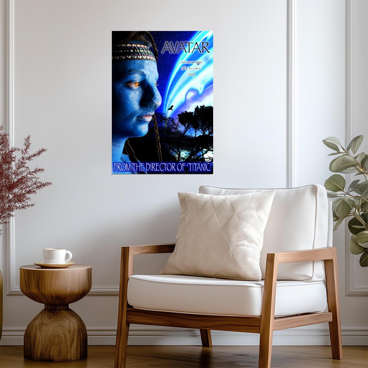 Avatar 2009 Movie Poster | Neytiri Side Profile and Night Sky - Movies & TV Poster