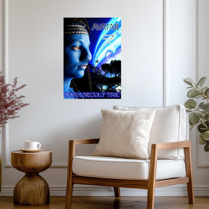 Avatar 2009 Movie Poster | Neytiri Side Profile and Night Sky - Movies & TV Poster
