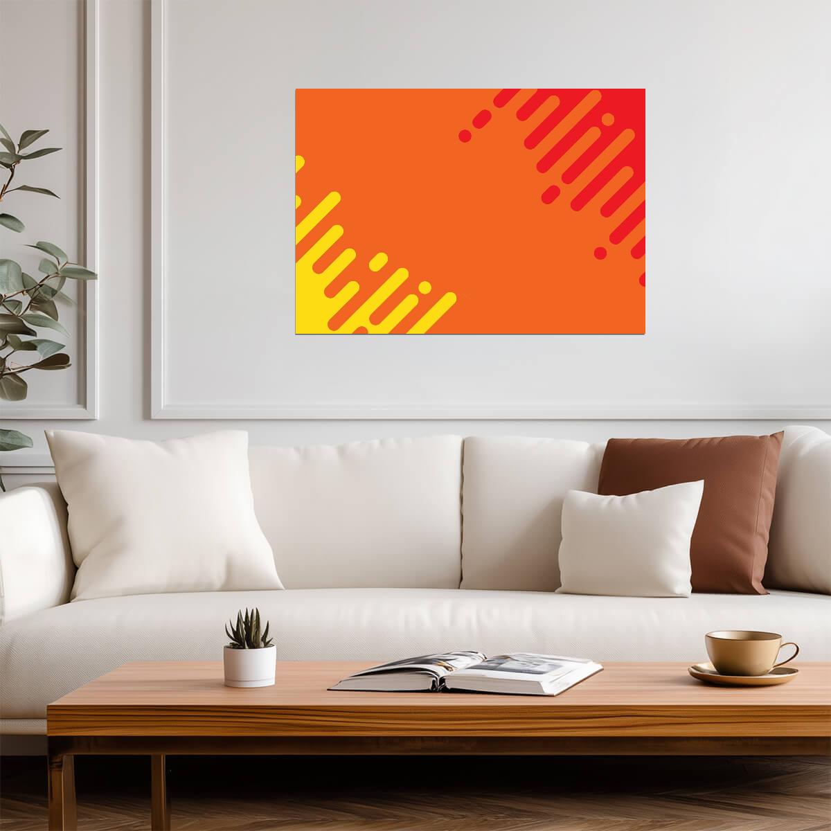 Orange and Yellow Geometric Poster | Abstract Wall Art Print - Graphic & Art Poster