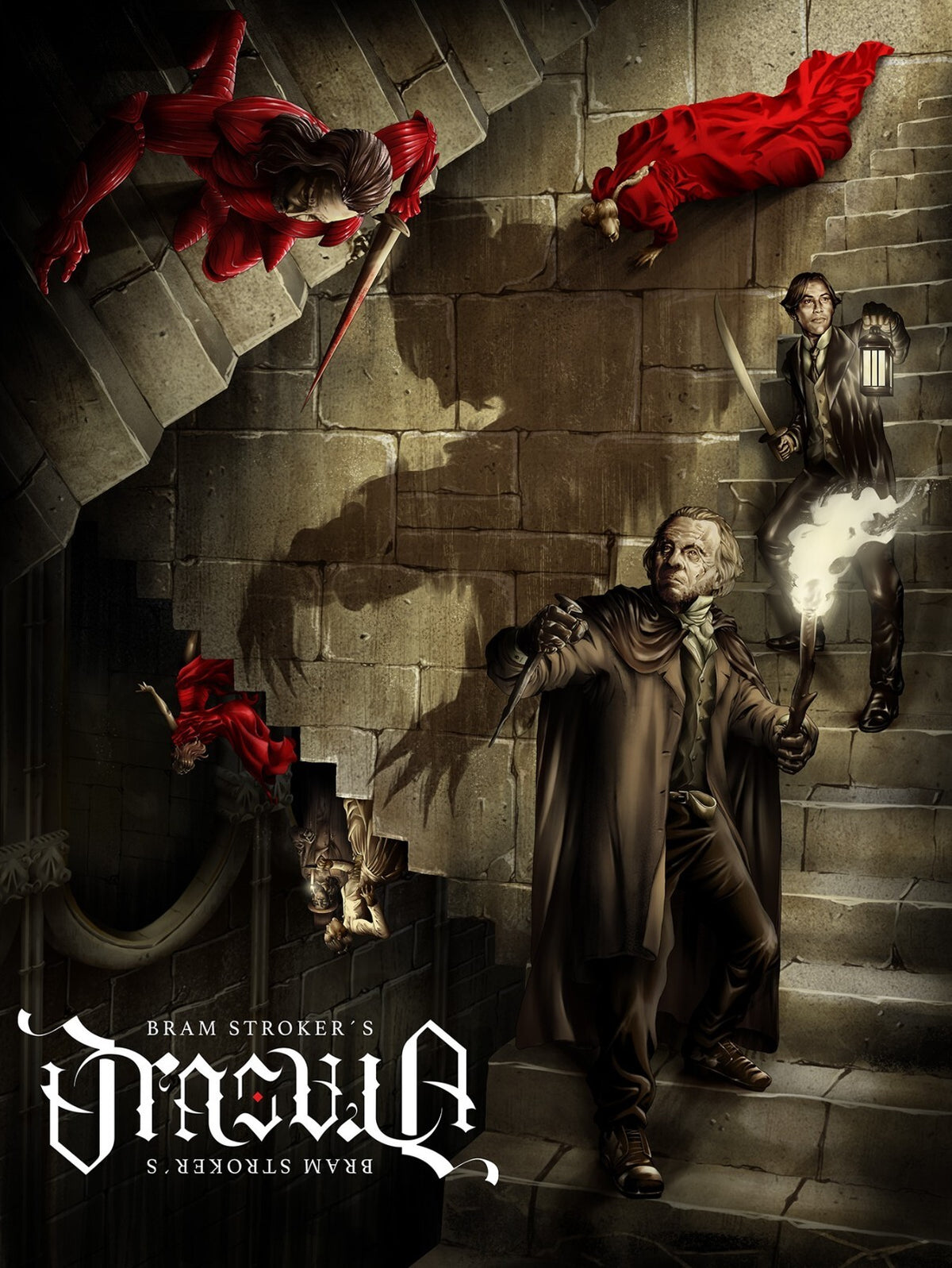 Bram Stoker's Dracula 1992 Movie Poster | Vampire on a Spiral Staircase - Movies & TV Poster