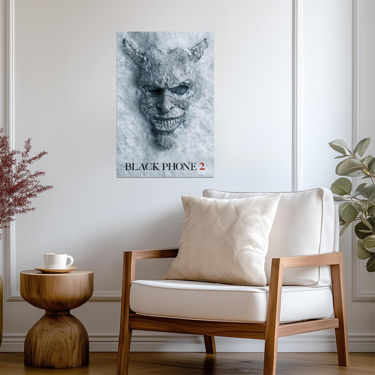 Black Phone 2 Movie Poster | The Grabber Mask Covered in Frost - Movies & TV Poster
