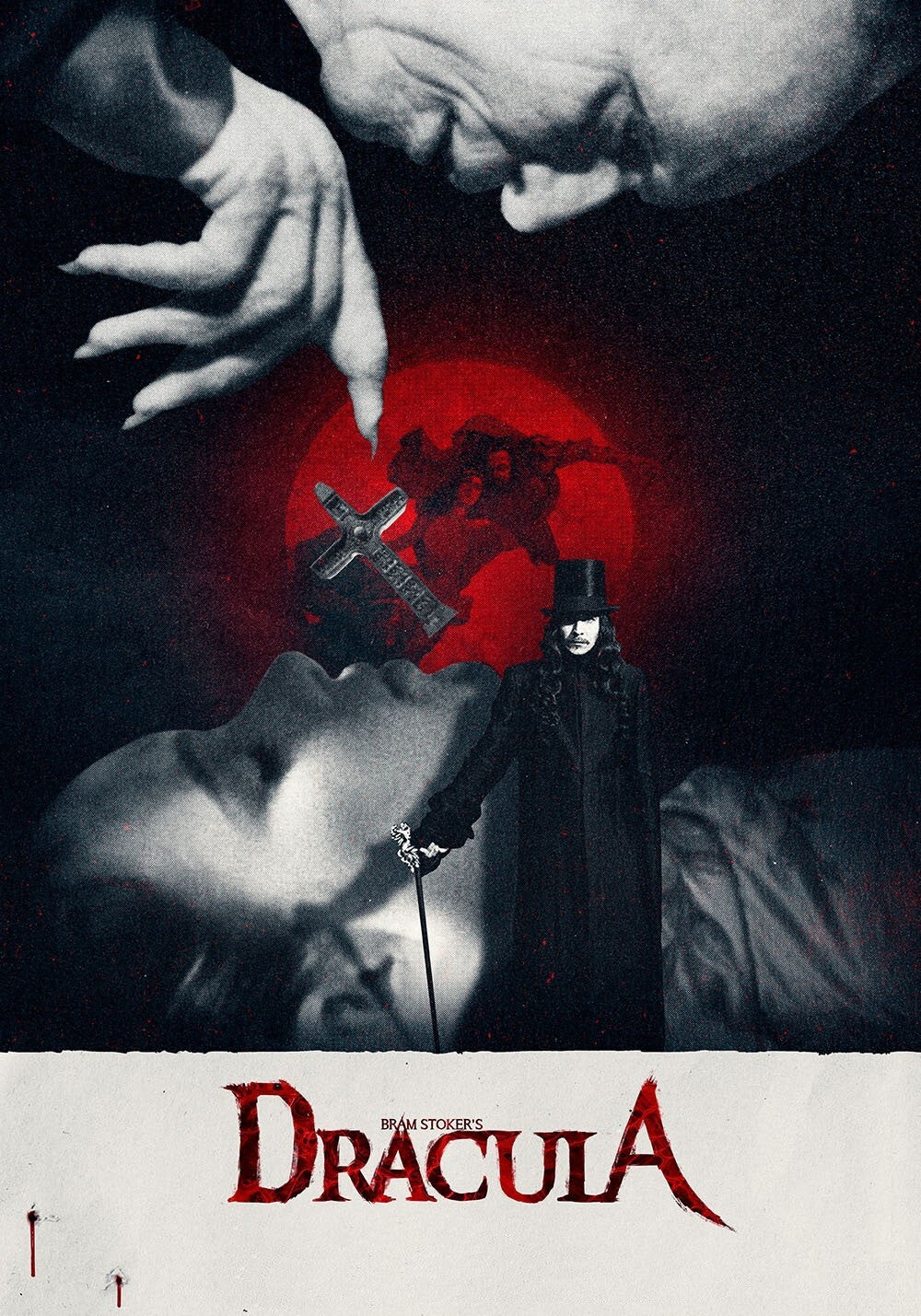 Bram Stoker's Dracula 1992 Movie Poster | Lovers Beneath a Red Moon - Movies & TV Poster