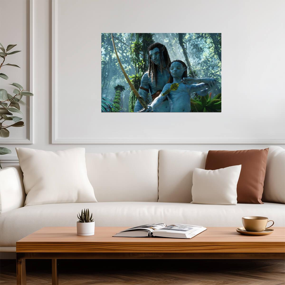 Avatar The Way of Water Movie Poster | Jake Sully with Bow and Child - Movies & TV Poster