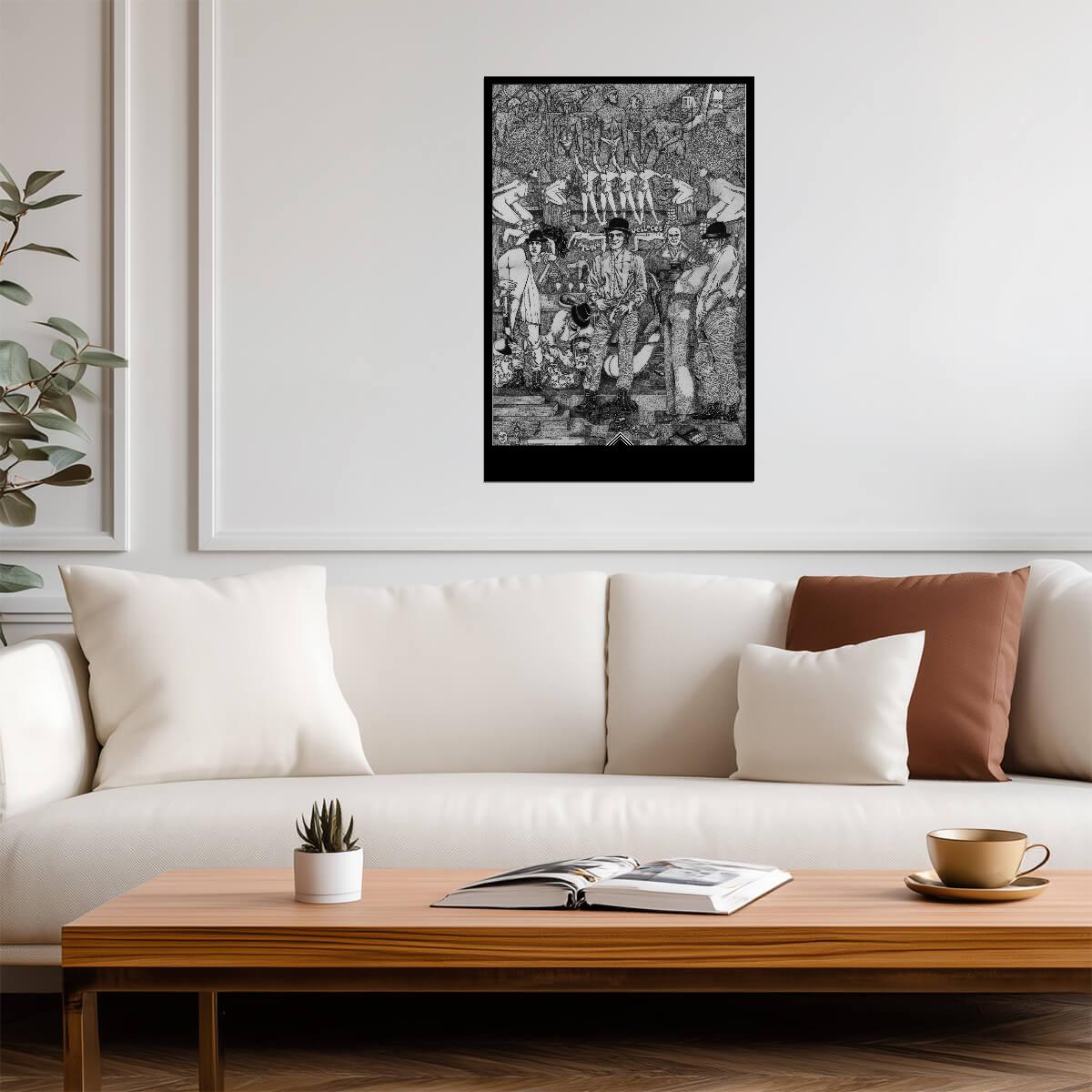 A Clockwork Orange Poster | Korova Milk Bar | Black and White Drawing - Movies & TV Poster