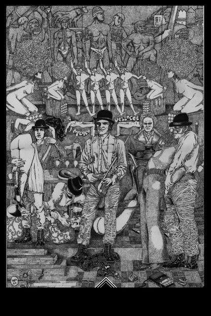 A Clockwork Orange Poster | Korova Milk Bar | Black and White Drawing - Movies & TV Poster