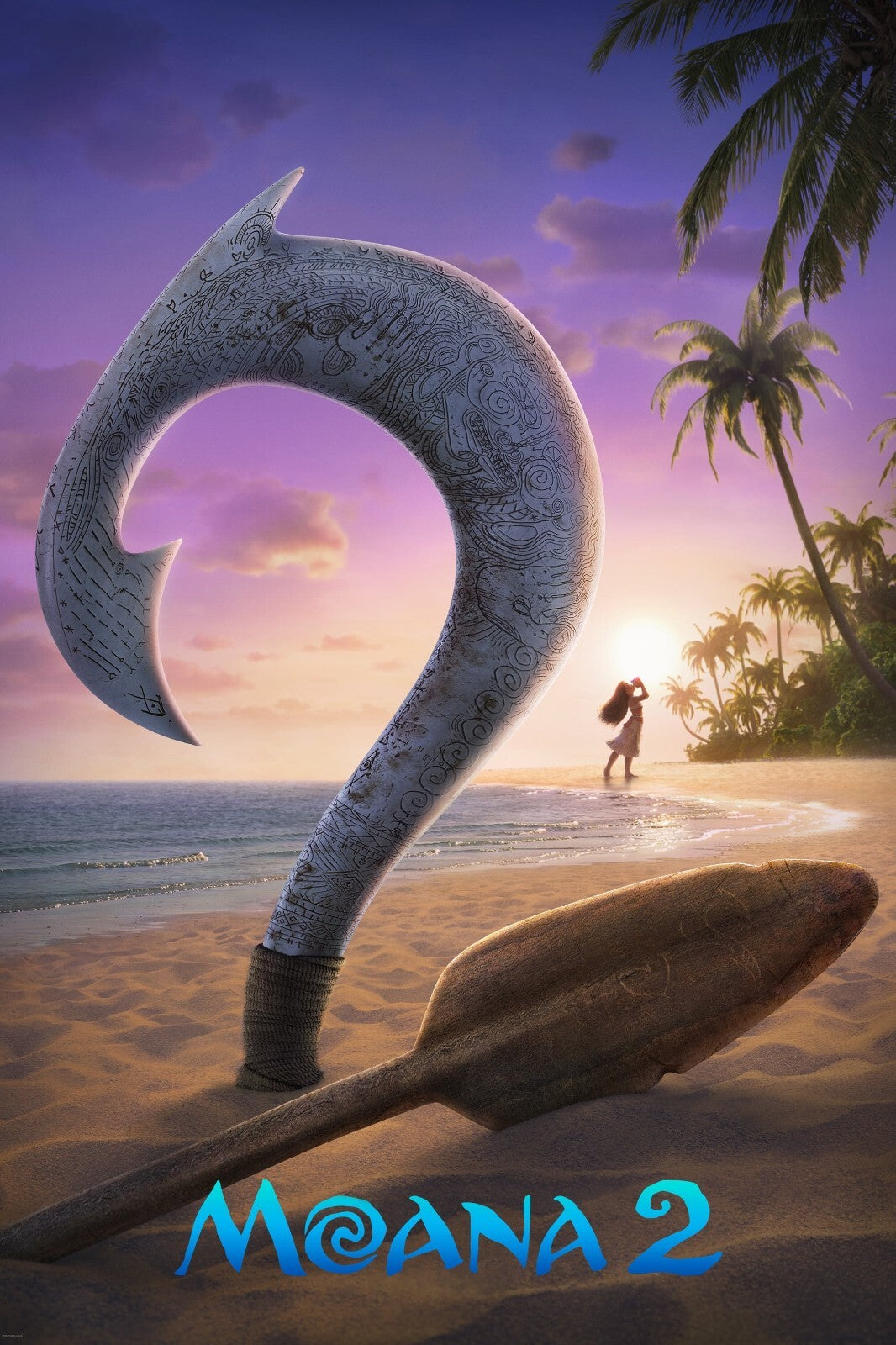 Moana 2 Movie Poster | Fishhook on the Beach - Movies & TV Poster