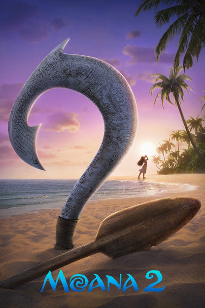 Moana 2 Movie Poster | Fishhook on the Beach - Movies & TV Poster