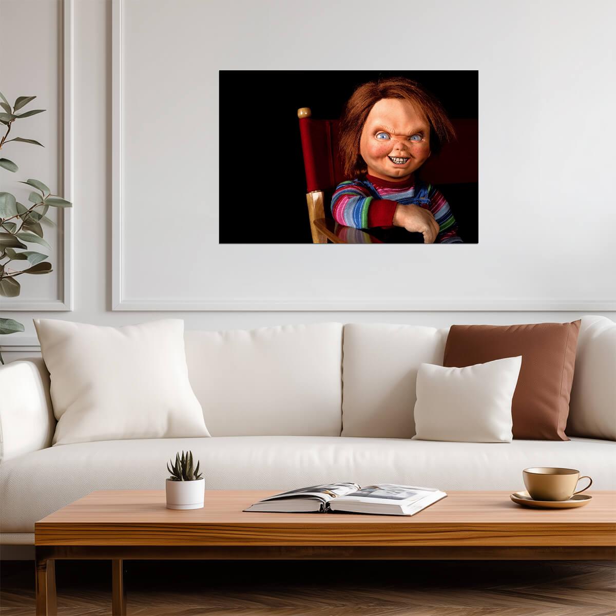 Child's Play 3 Movie Poster | Chucky in a Director's Chair - Movies & TV Poster