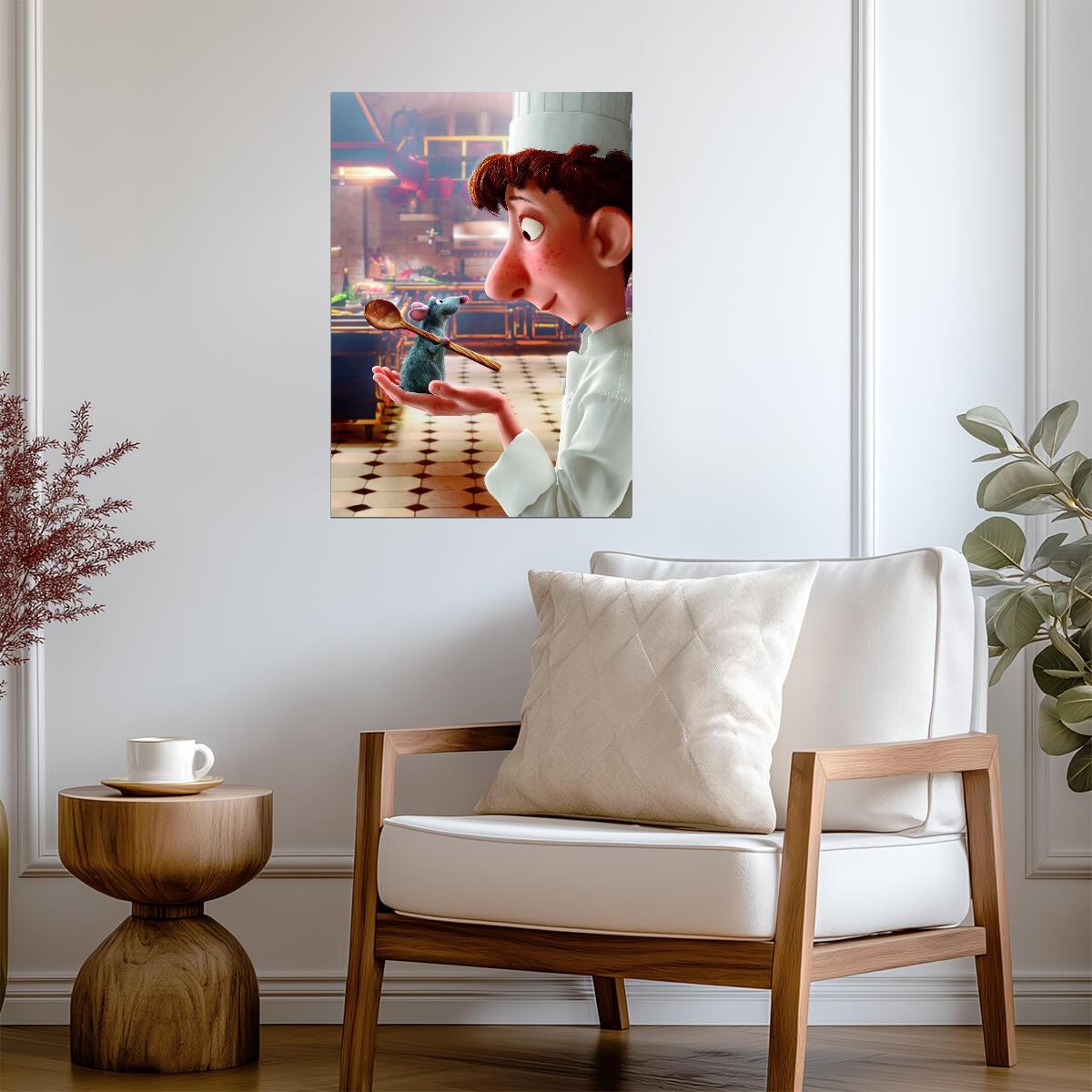 Ratatouille Movie Poster | Linguini Holding Remy in the Kitchen - Movies & TV Poster