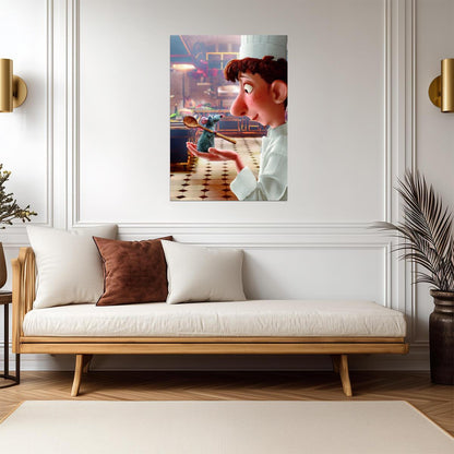 Ratatouille Movie Poster | Linguini Holding Remy in the Kitchen - Movies & TV Poster