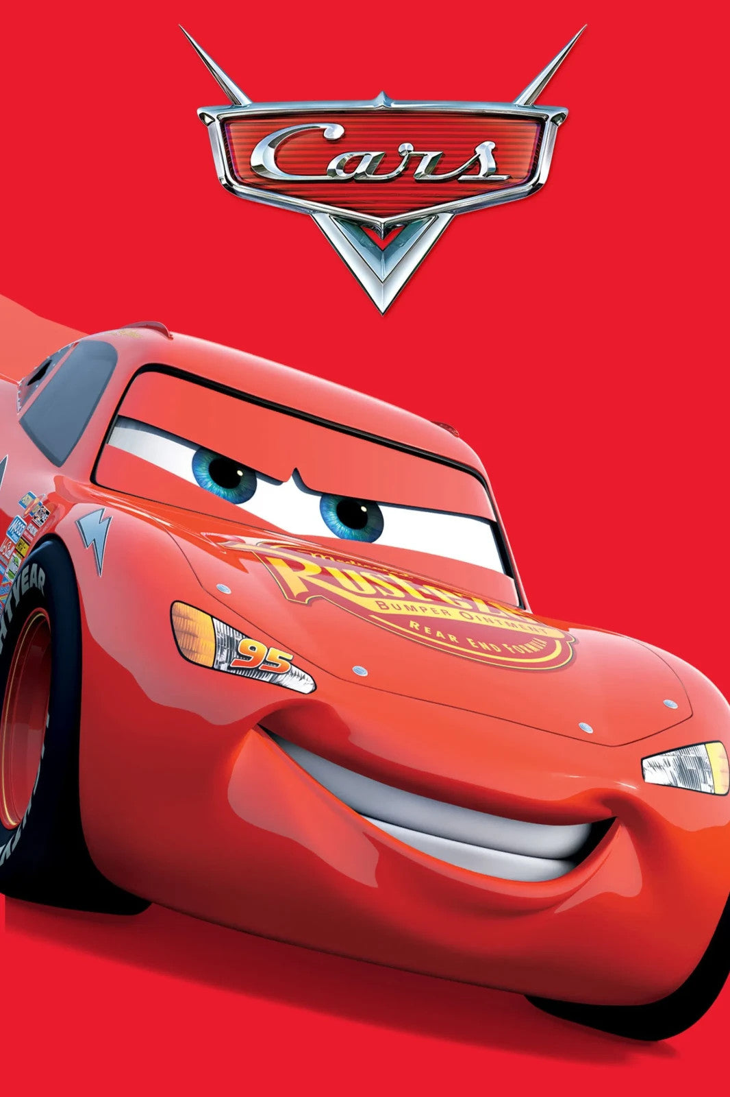 Cars 2006 Movie Poster | Lightning McQueen on Red - Movies & TV Poster