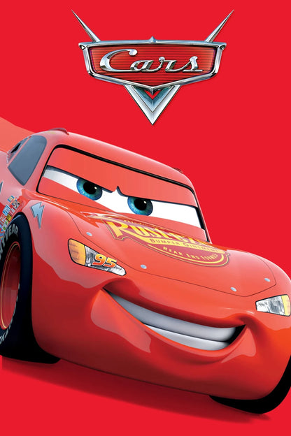 Cars 2006 Movie Poster | Lightning McQueen on Red - Movies & TV Poster